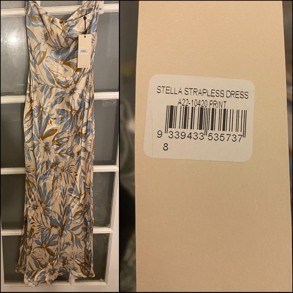 NWT BEC & BRIDGE strapless cutout back silky maxi dress - Picture 6 of 8